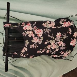 Express beaded floral tank sz sm